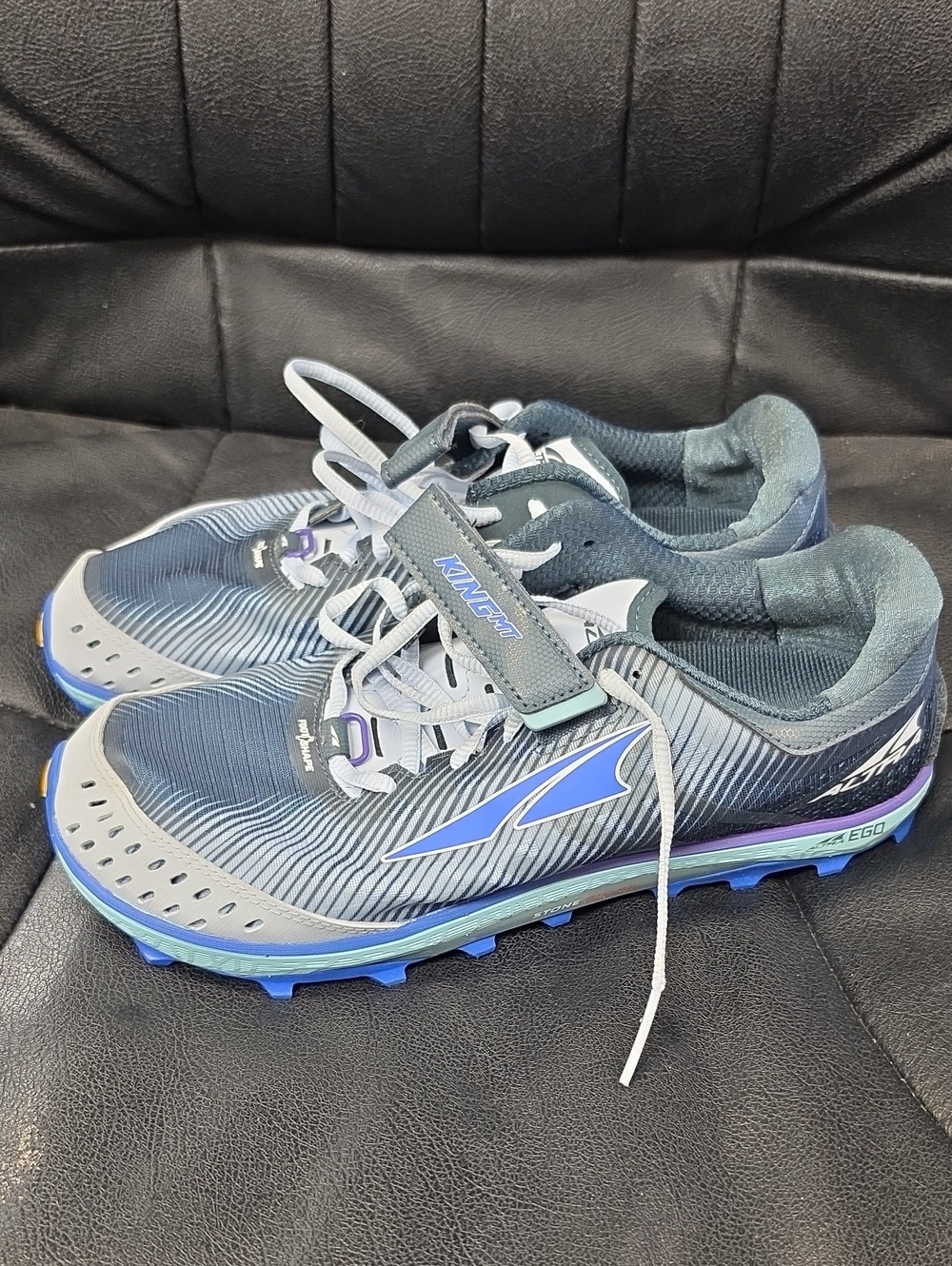 Altra Women's Gray & Blue Trail Running Sneakers with Strap